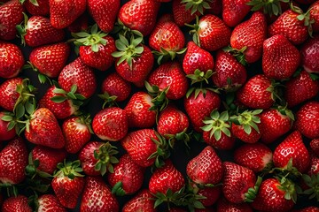 Wall Mural - Strawberries background, summer concept