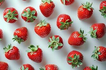 Canvas Print - Strawberries background, summer concept