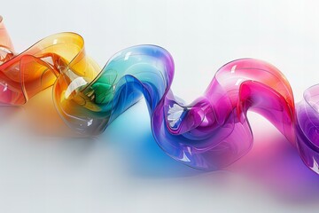 Poster - Waves from different colors, abstract background