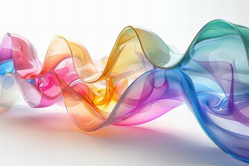 Poster - Waves from different colors, abstract background