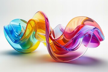 Poster - Waves from different colors, abstract background