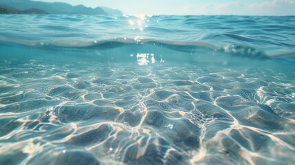 Tropical blue ocean with coral reef