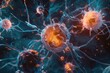 Intricate Dance of Malignancy: 3D Rendered Cancer Cells - Generative AI