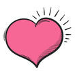 © Rawpixel.com - Png pink heart cartoon doodle hand drawn sticker