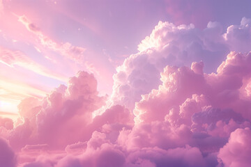 a pastel pink sky at twilight with soft wispy clouds . pink clouds fill the evening sky, creating a 