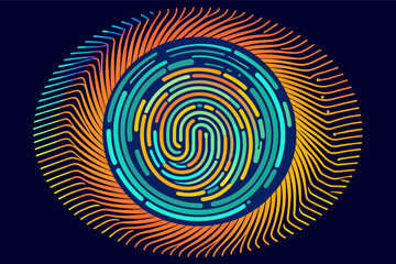 Poster - abstract digital fingerprint pattern, stylish abstract pattern resembling a digital fingerprint