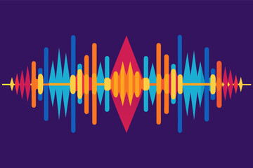 Poster - abstract vector illustration of sound waves, contemporary abstract sound wave design