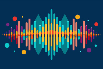 Poster - abstract vector illustration of sound waves, contemporary abstract sound wave design