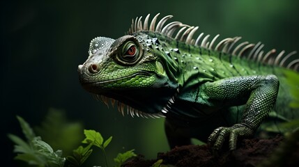 Wall Mural - iguana in tropical forest
