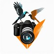ptaki aparat fotograficzny grafika