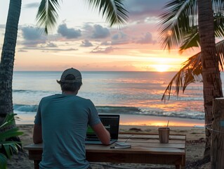 Digital Nomad Forex Trader tropical backdrop