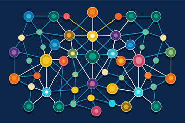 Poster - a neural network diagram with interconnected nodes and pathways