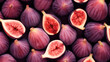 Background of freshly picked figs. Fresh, juicy pieces of ripe figs.