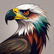 © Ruvindra - Abstract multicolor vector graphic eagle head icon