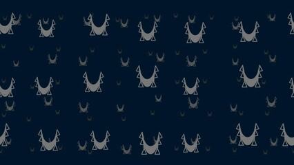 Poster - yoga hammock symbols float horizontally from left to right. parallax fly effect. floating symbols ar