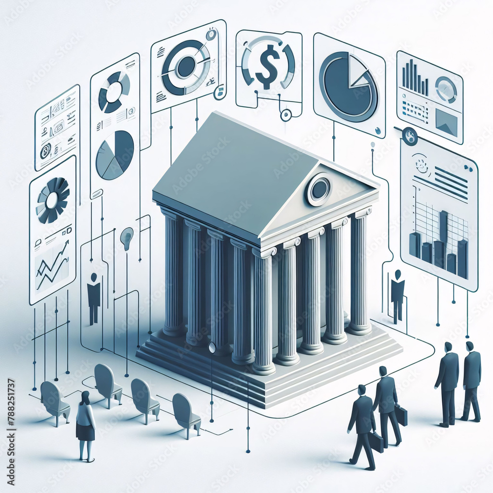 Iconographic banking system the backbone of economic system with new ...