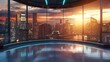 Industrial TV show backdrop. Ideal for virtual tracking system sets, with green screen. 3D rendering