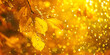 Yellow water droplets background .close up of water drops
