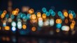 Nocturnal cityscape in abstract bokeh illumination