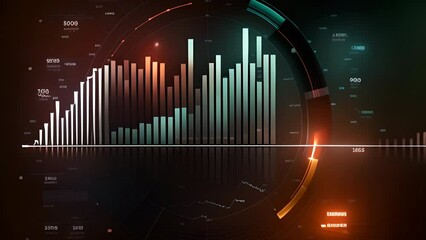 Wall Mural - Business graph and chart concept. Colorful data visualization and financial analysis for report and presentation