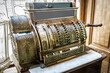 Vintage old mechanical cash register system