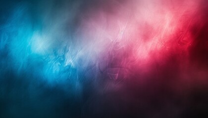 Wall Mural - a dark background with a gradient of light blue and red bounded by smoke