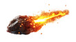 A meteor flying isolated on transparent background.