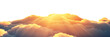 Clouds with sunbeams isolated on transparent background.