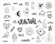 © Monica - Set of esoteric Clip Art files, Spiritual vector line art illustrations Mystical,meditation, Witchy doodles, occult graphics