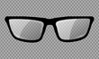 Men's accessory. A pair realistic of eye glasses on a transparent background