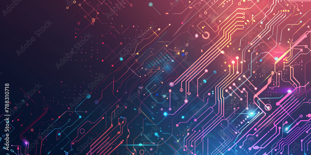 AI banner header background. Artificial intelligence and technology ...