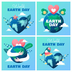 Poster - World Earth day illustrations in gradient style