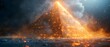 Modern Mystic Pyramid: A Fusion of Ancient Symbols and Tech Glow. Concept Ancient Symbols, Tech Glow, Fusion Design, Modern Mystic, Pyramid Art