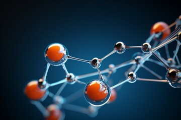 Poster - Organic Molecular structure cell. Formula atom tech. Generate Ai