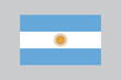 Flag of Argentina, Argentine flag in 5 to 8 proportion, vector illustration with a grey background