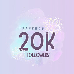 Sticker - thankyou 20K Followers post design with pastel colors