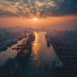 © Steve - Sunset over the Tariff Gateway: Port Scene of Global Trade
