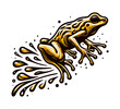 golden poison frog hand drawn vector illustration