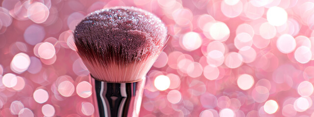 Wall Mural - beautiful brush for cosmetics. selective focus.