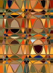 Wall Mural - stained glass window pattern and design in many bright colours