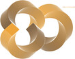 The number 80, 80th Anniversary in a luxurious and symbolic style. The design two-tone color scheme of gold and brown, formed by the interlocking of a square and a circle reminiscent of a mandala.