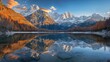 Jasna lake with beautiful reflections of the mountains. Triglav National Park, Slovenia