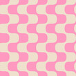 Retro seamless pattern with wavy vertical pink lines. 1960s, 1970s funky design.