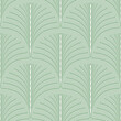 Art Deco style seamless pattern with fan shaped motifs on light sage green colored background. Vintage decorative design.
