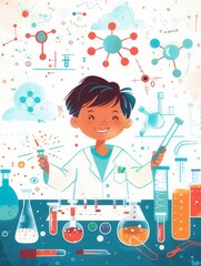 Wall Mural - Depicting Researchers Conducting Experiments