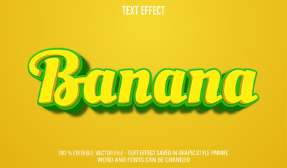 Poster - Banana 3d editable text effect style