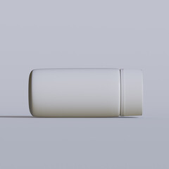 Wall Mural - white plastic pills bottle. pharmacy mockup. 3d rendered illustration