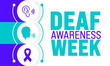 May is Deaf Awareness Week background template. Holiday concept. use to background, banner, placard, card, and poster design template with text inscription and standard color. vector illustration.