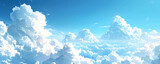Fototapeta Natura - Clear blue sky and white clouds.  generative ai