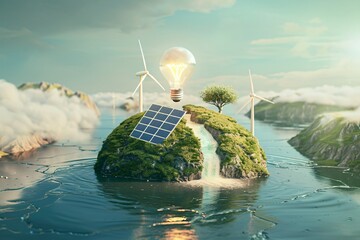 Wall Mural - Energy - Wind and Solar